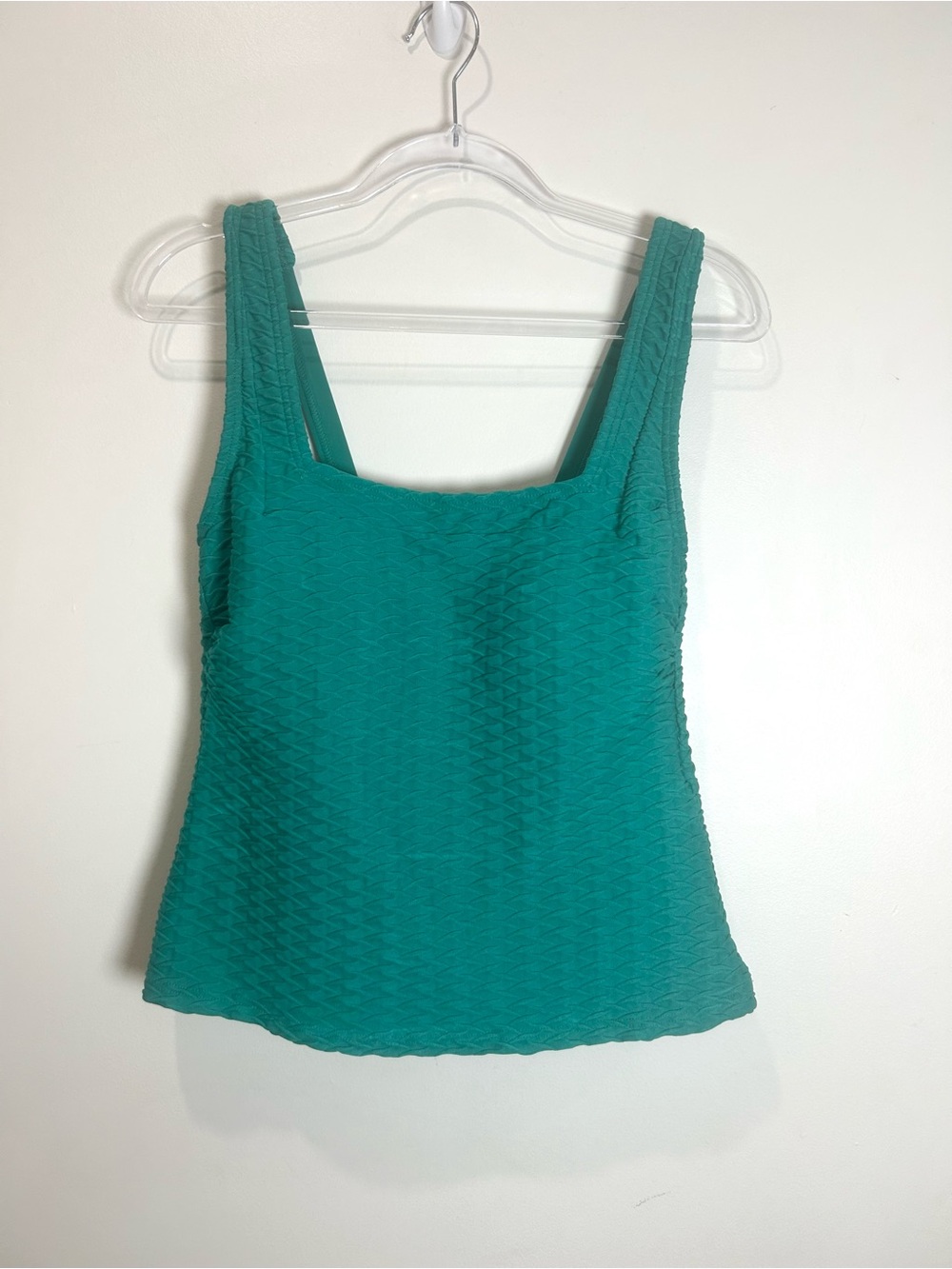 NEW Land's End 2 piece swimsuit Women Sz 6 Tankini Teal Textured Built In Bra - Picture 4 of 15